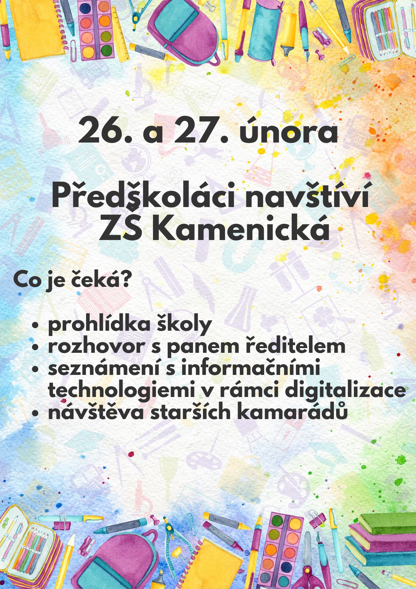 Návštěva předškoláků na ZŠ Kamenická
